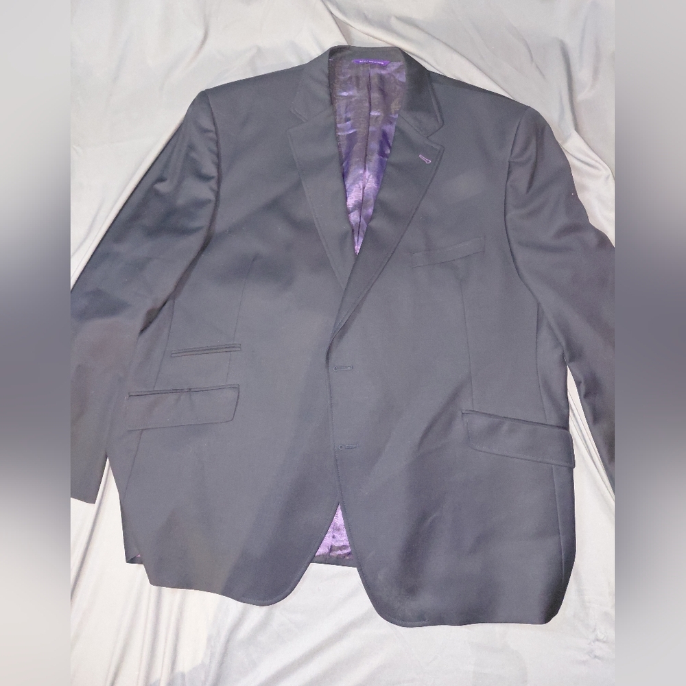 Ted Baker Elegant Charcoal Blazer with Purple Lining
